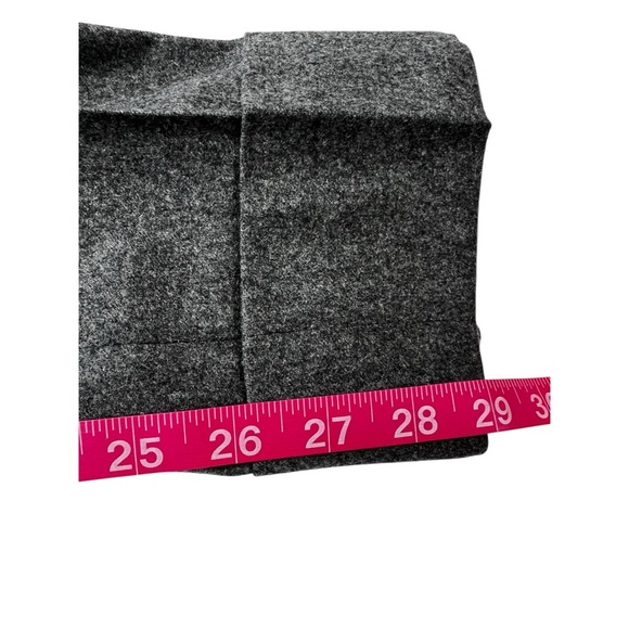 Armani Collezioni Dark Gray Wool Straight Leg Trousers with Cuffed Hem - Picture 6 of 11